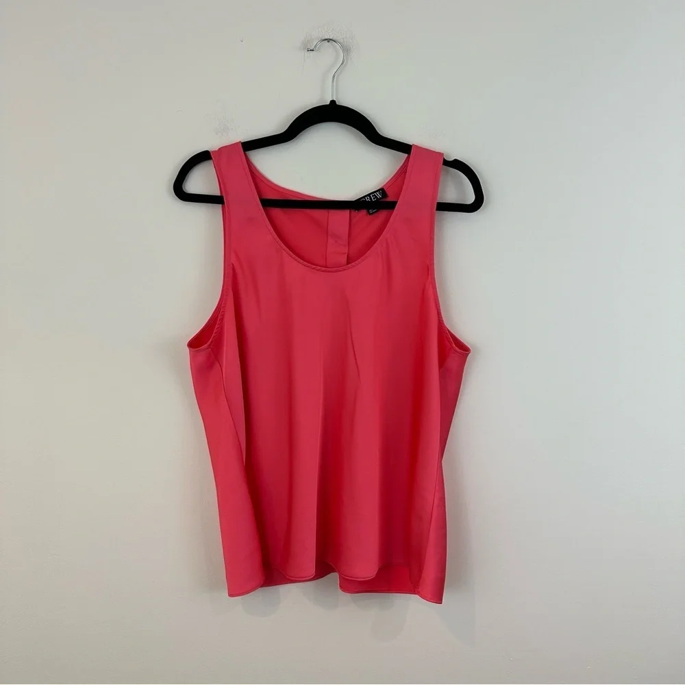 J.Crew Sleeveless Shell Top Sleeveless in Everyday Crepe, Brilliant Papaya Large